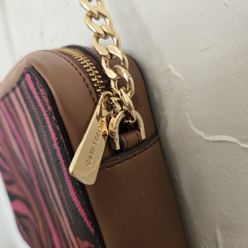 Michael Kors Pink and Brown Crossbody Bag - Picture 8 of 11